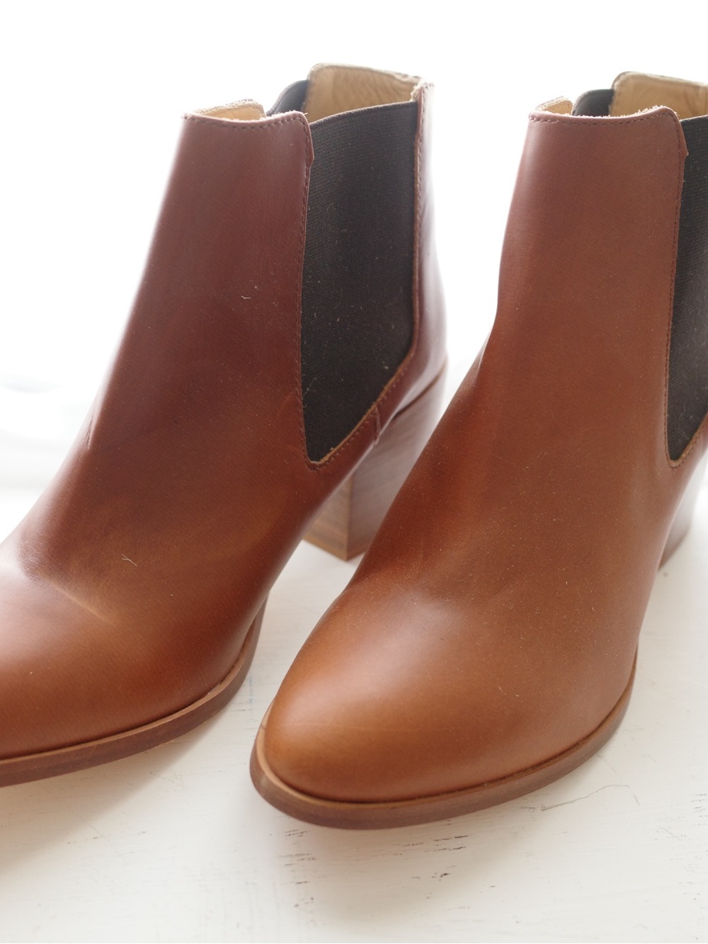 Women's Brown Leather Chelsea Ankle Boots - Brand: